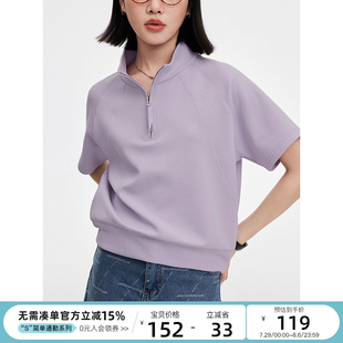 友好型 休闲T恤夏季 CLOUDSPACE 半拉链插肩袖 女 Polo衫 短袖