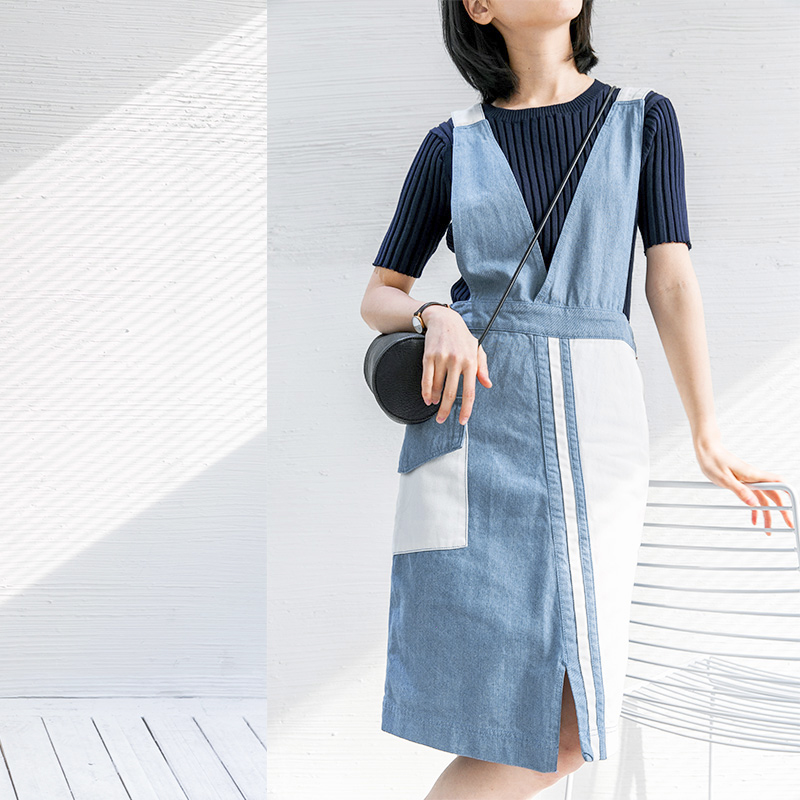 CLOUDSPACE女装夏装新款牛仔背带连衣裙女夏个性休闲显瘦裙Q9227