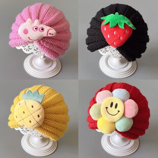 儿童针织帽子春秋薄款可爱超萌男童女孩宝宝婴儿秋冬季套头帽洋气