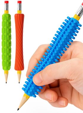 跨境爆品4件装纹理硅胶铅笔握笔器 成人解压触觉ADHD自闭焦虑缓解