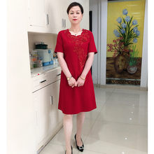 声雨竹小个子结婚妈妈礼服短款夏季重工刺绣高贵丈母娘喜婆婆婚宴