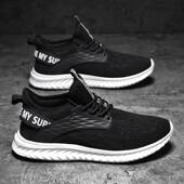 春季 46潮鞋 透气新款 45大码 上班黑色48网面休闲运动网鞋 男鞋