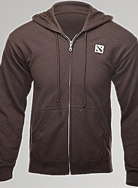 dota2 官方出品 熊猫酒仙连帽男士流行长袖套头卫衣 薄款 咖啡色