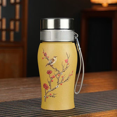 便携手工彩绘紫砂杯紫砂车载杯