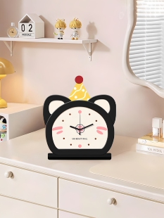 可爱小猫桌面时钟摆台式座钟钟表2025新款现代简约高级感轻奢摆件