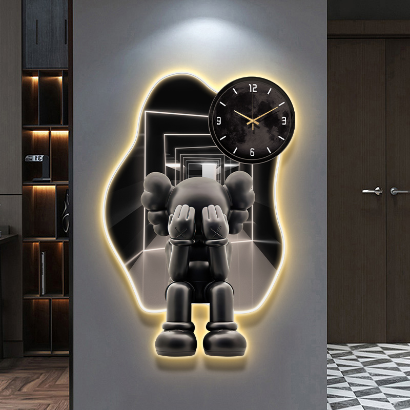 创意钟表挂钟客厅现代简约大气表挂墙2025新款轻奢高档时钟壁灯