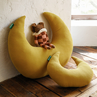 ins婴幼儿全棉纱布云月山午睡枕软糯安抚抱枕婴儿靠背新生儿可爱