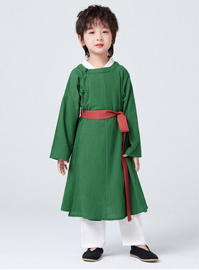夏季棉麻唐代圆领袍长裳汉服
