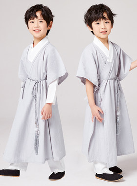 夏季长裳儿童宋制大氅汉服国学服