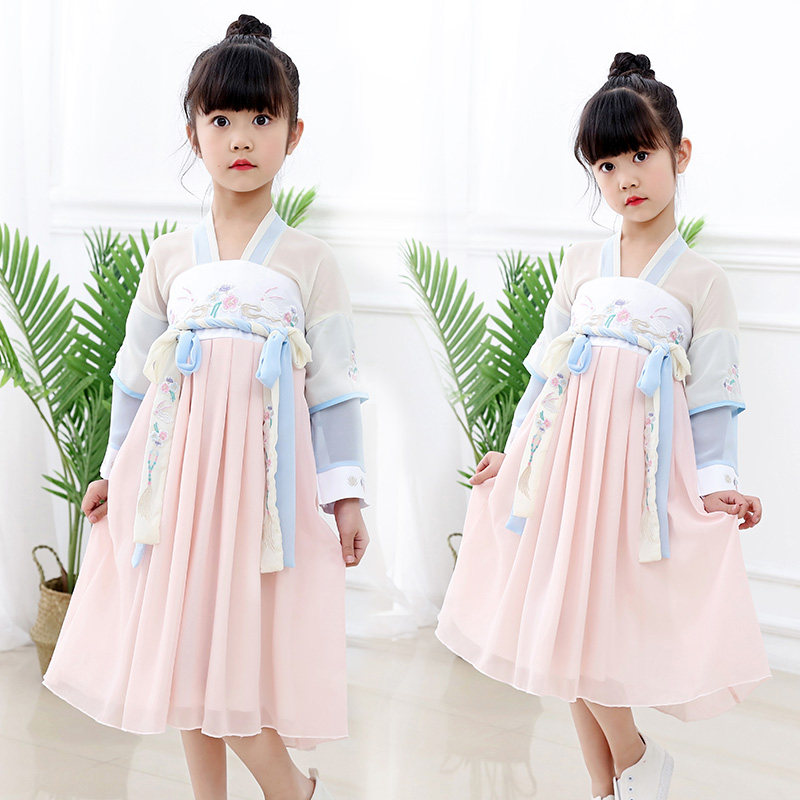 夏季新款女童汉服连衣裙唐装