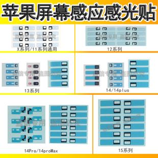 适用苹果手机X 15 12 13 14 16Promax感应贴纸 屏幕感光海绵 黑贴