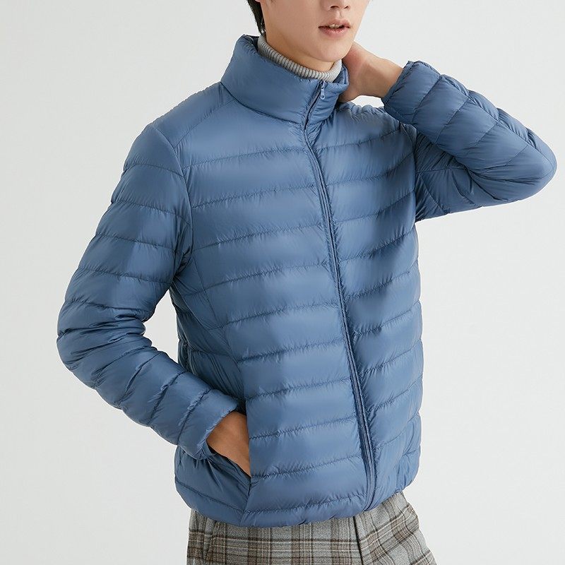 轻薄羽绒服男短款大码立领外套