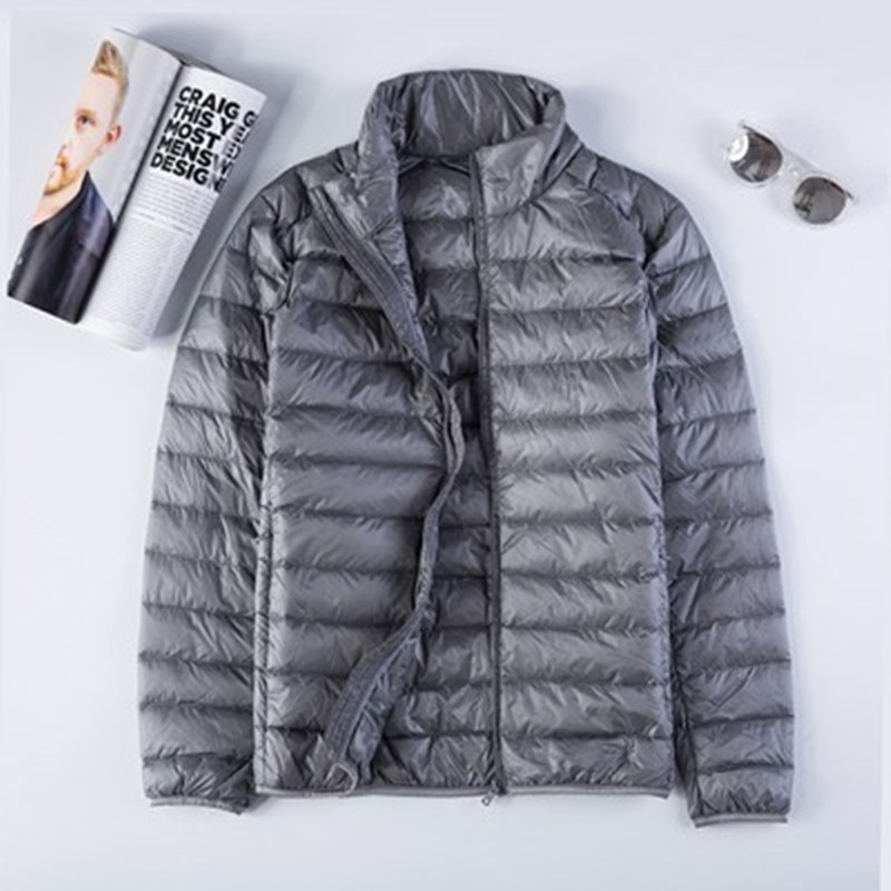 2025秋冬正品超轻薄男士羽绒服短款立领大码夹克冬装外套韩版清仓