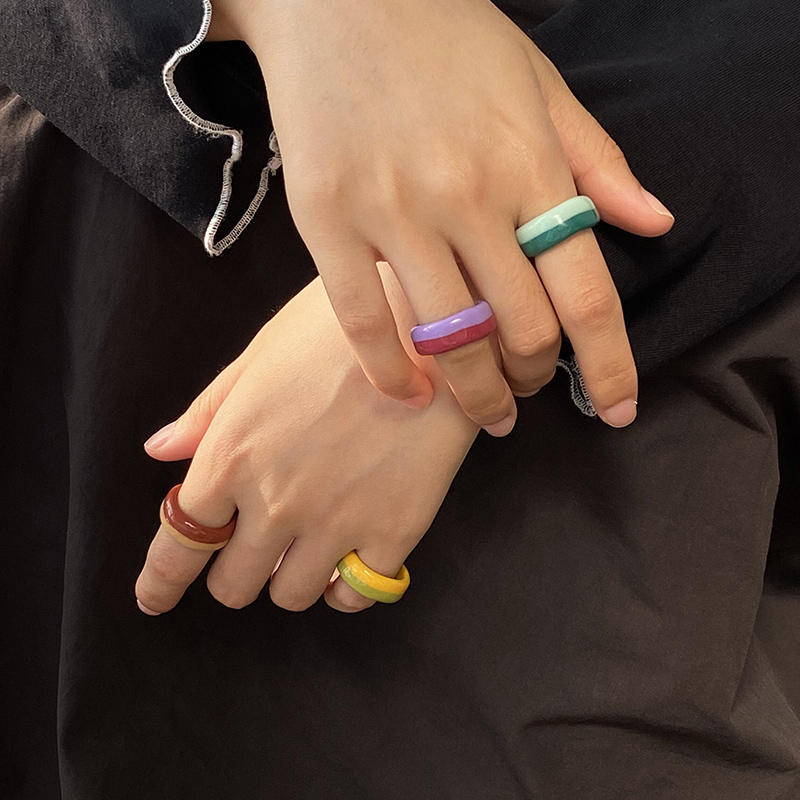 monote软陶韩系撞色戒指