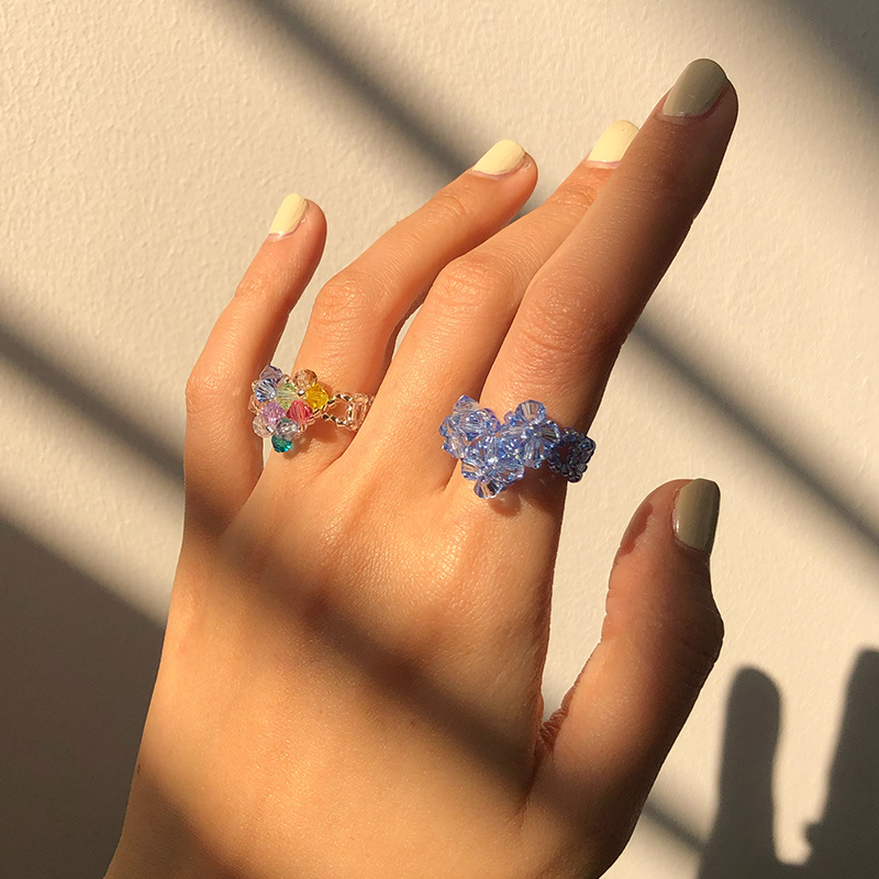 swingset女串珠ins心形戒指