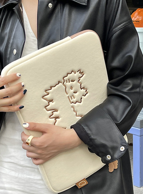 Monote现货韩国正品hookka文创简约可爱猫咪14寸笔记本电脑包包