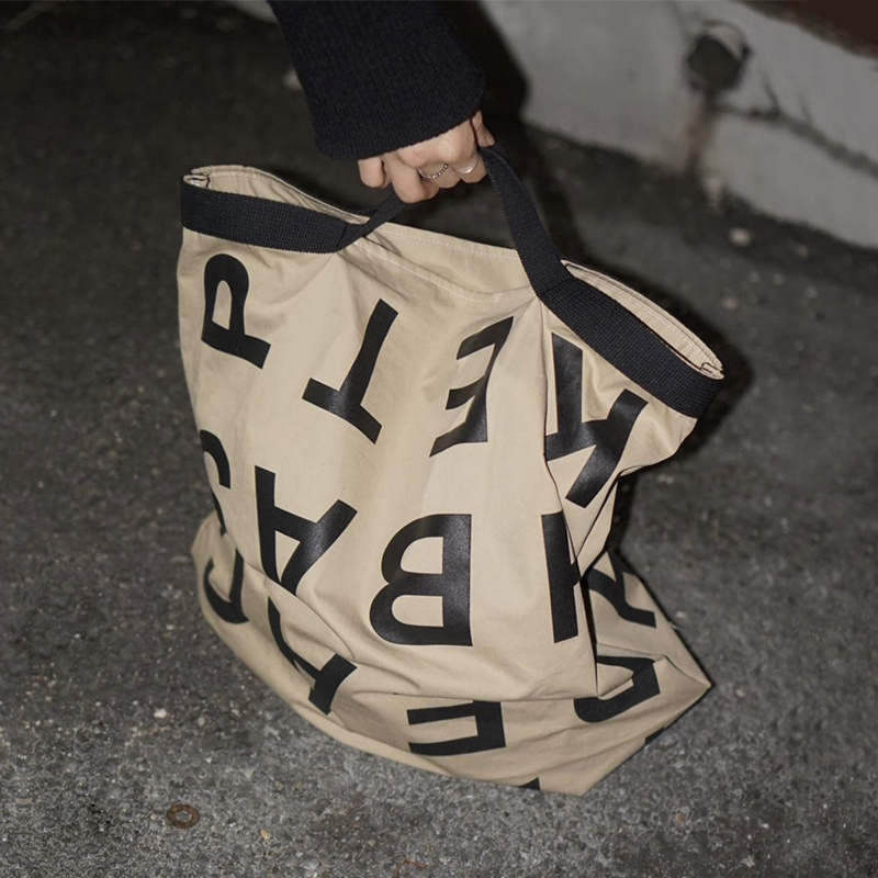 字母韩国正品现货休闲风帆布袋