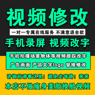 专业p视频改字 录屏修改 视频p图文字编辑修改批视频门头LOGO处理