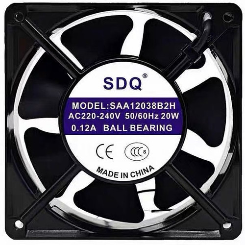 SDQ 冷冻柜蒸发器风机 SAA12038B2H 220V 20W 0.12A 12CM机柜风扇