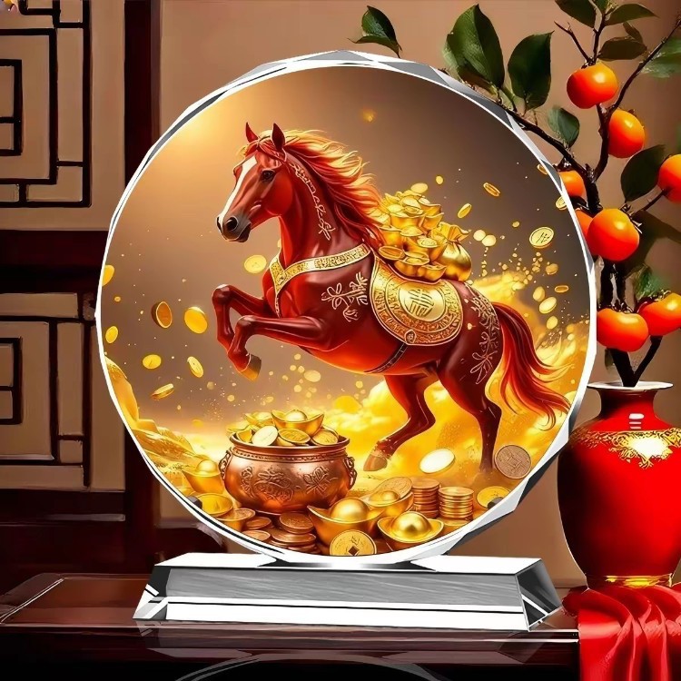 马到成功摆件八匹马画八骏图摆台办公室桌面电视柜书房玄关装饰品图片