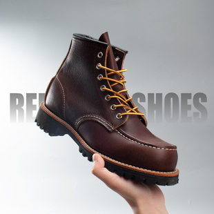 工装 Red 蔷薇棕8146 红翼 靴6寸方头舒适D楦真皮牛皮男靴 Wing