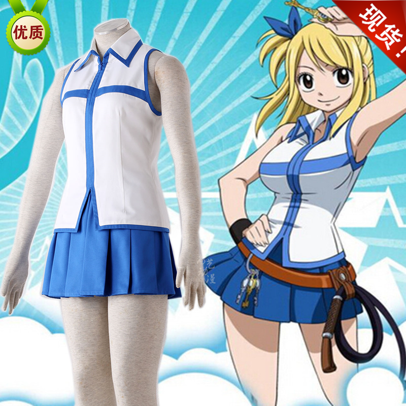 妖精的尾巴 露西cos服装动漫游戏儿童日常便服cosplay服装女