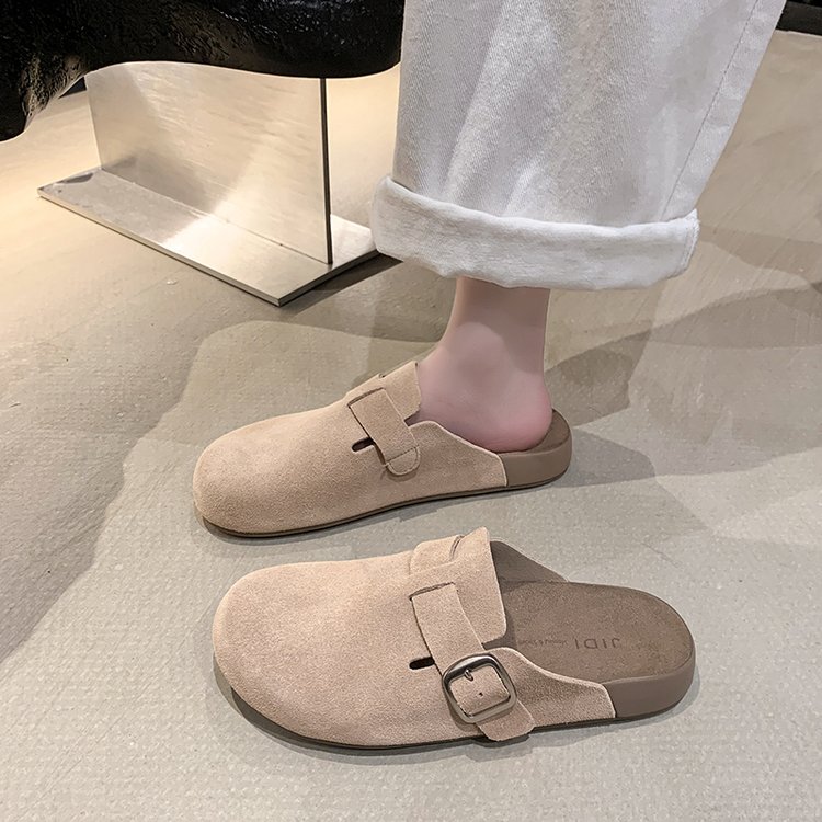 勃肯拖鞋女外穿2025年春季新款厚底包头半拖鞋软底一脚蹬懒人拖鞋