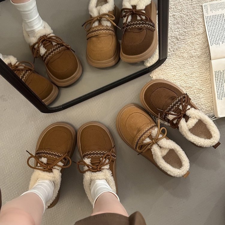 羊羔绒厚底雪地靴女2025年