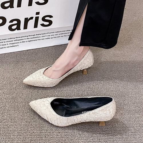 低跟单鞋女细跟小跟3CM软皮