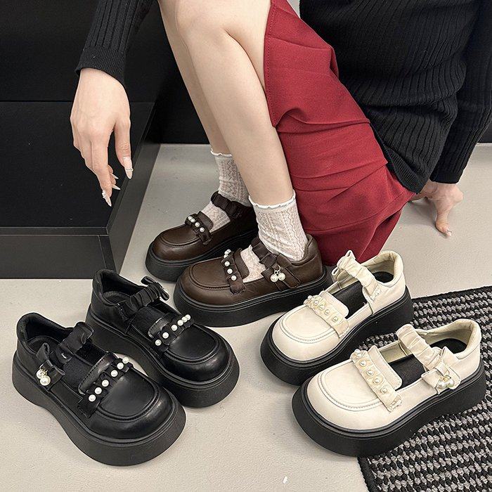 法式复古小皮鞋女2026春季新款厚底日系jk蝴蝶结Lolita玛丽珍单鞋,女鞋,深口单鞋,淘宝优惠券,粉丝福利购,淘宝优惠卷