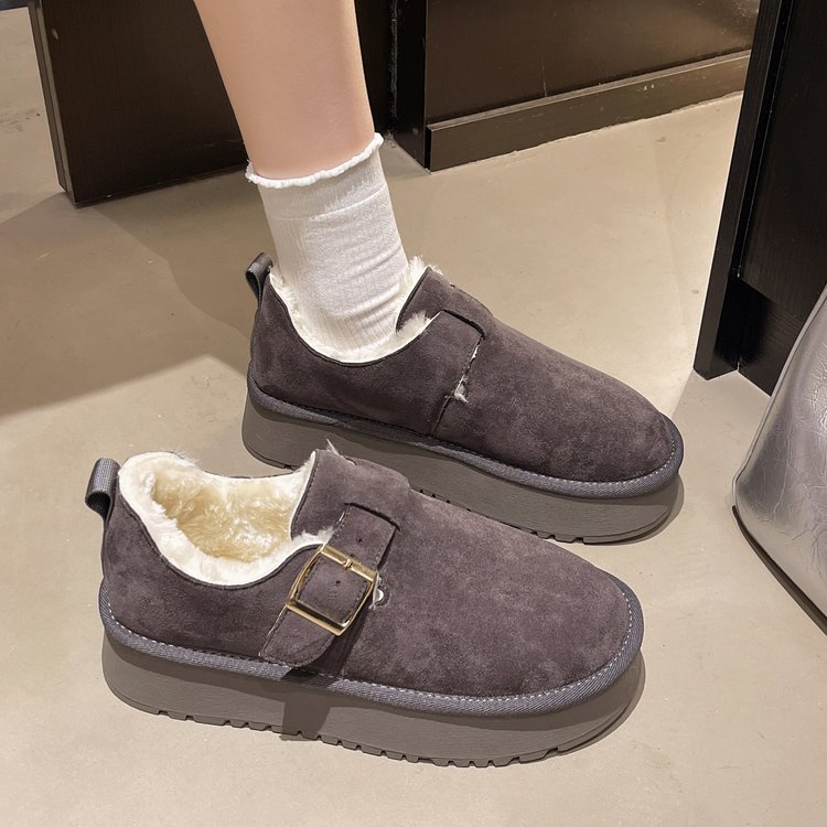 厚底增高加绒全包勃肯鞋女2025