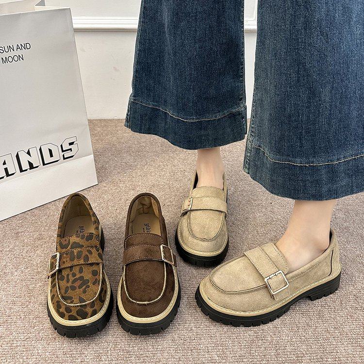 一脚蹬乐福鞋女厚底2026春季新款英伦风小皮鞋不累脚百搭软底单鞋