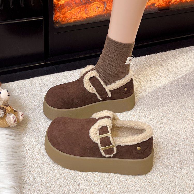 厚底加绒保暖全包勃肯鞋女鞋子