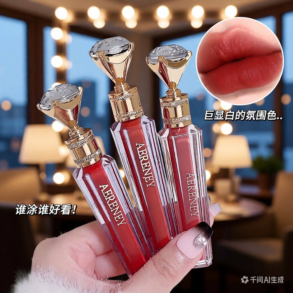 仅出口 口红唇膏滋润款雾面哑光空气易上色不易掉色玻璃唇釉