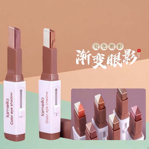 渐变双色眼影笔棒持久防水闪粉珠光哑光红款大地色闪光眼线