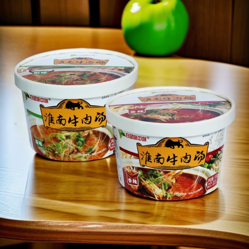 [整箱]淮南牛肉汤12桶装白蓝方便粉丝米线速食原味/香辣安徽特产