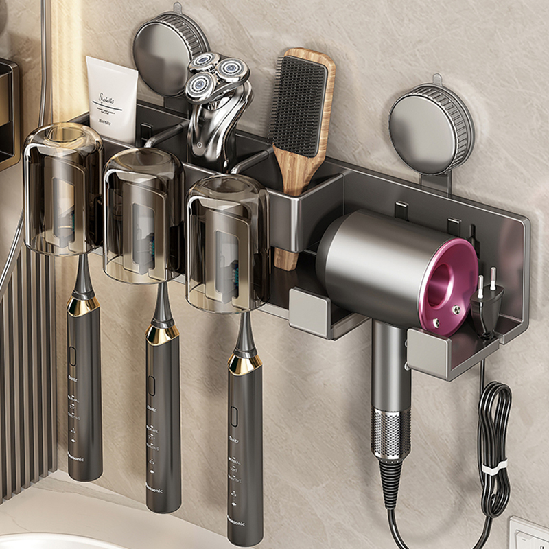 吸盘牙刷置物架卫生间吹风机