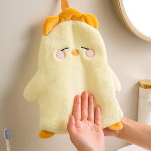 可爱擦手巾挂式 儿童洗手巾珊瑚绒毛巾超强吸水速干双层加厚手抹布