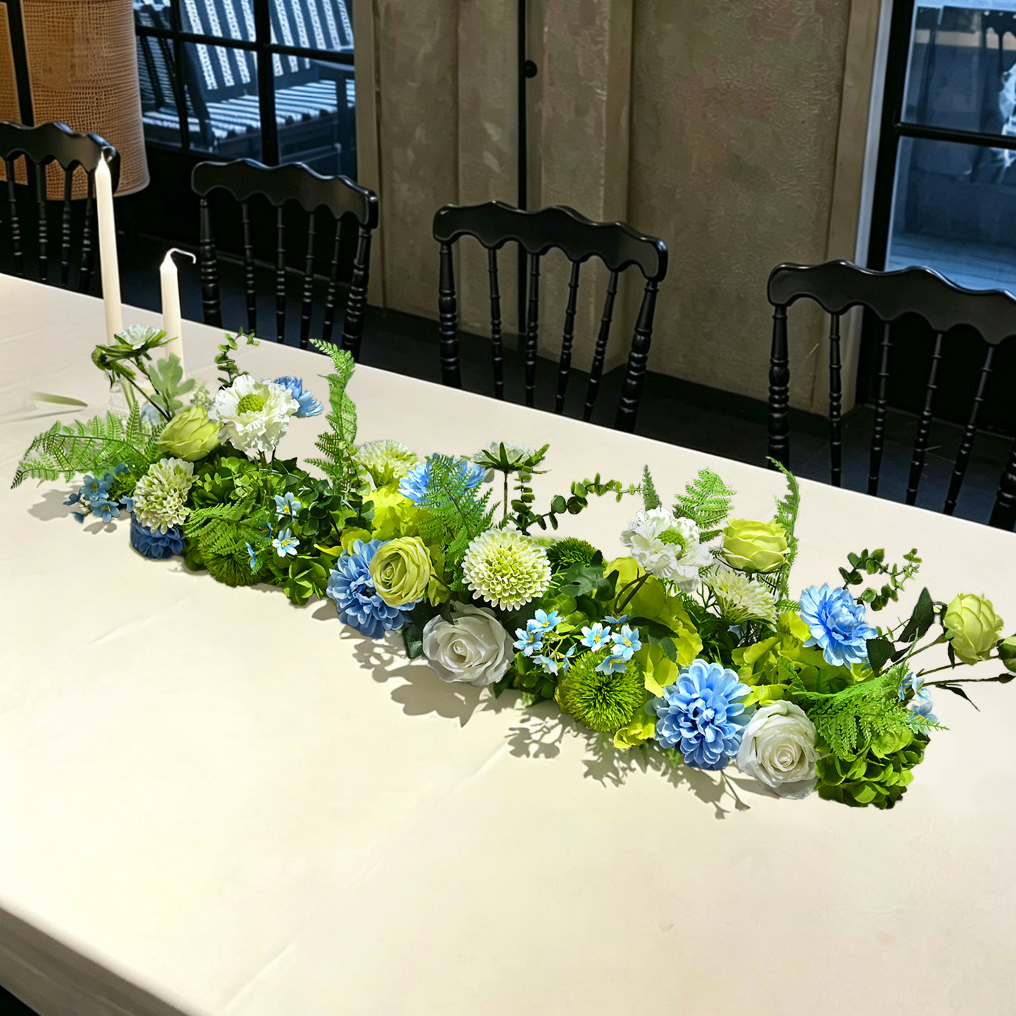 生日宴会西餐桌面仿真花摆件