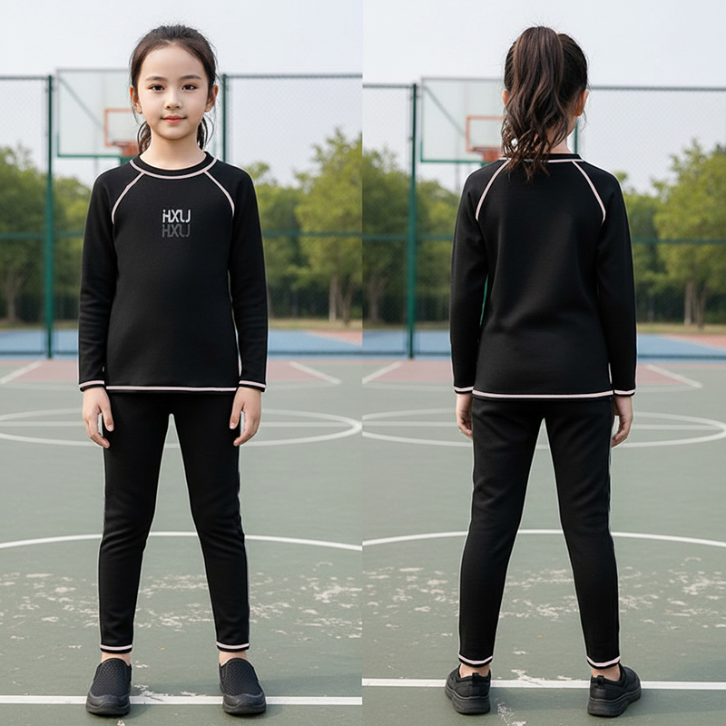 儿童紧身衣训练服秋冬季保暖男童修身体能篮球少儿跑步衣运动套装