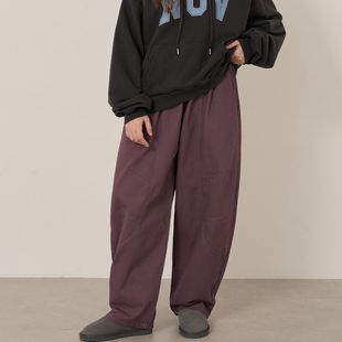 胖mm秋装 女装 新品 时尚 1025 韩国代购 纯色松紧腰宽松阔腿休闲裤 大码