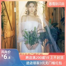 韩式新款头纱新娘结婚拍照简约百搭1