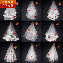 Bride's wedding main wedding dress headdress female headdress super Xian Sen series Korean short net red photography props travel photography white