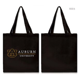 美国奥本大学Auburn University帆布袋Auburn纪念品购物袋拉链款
