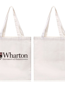 宾大沃顿商学院纪念品The Wharton School购物袋帆布包环保袋拉链