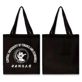 中央财经大学纪念品中央财大CUFE购物袋帆布包环保袋中号拉链款