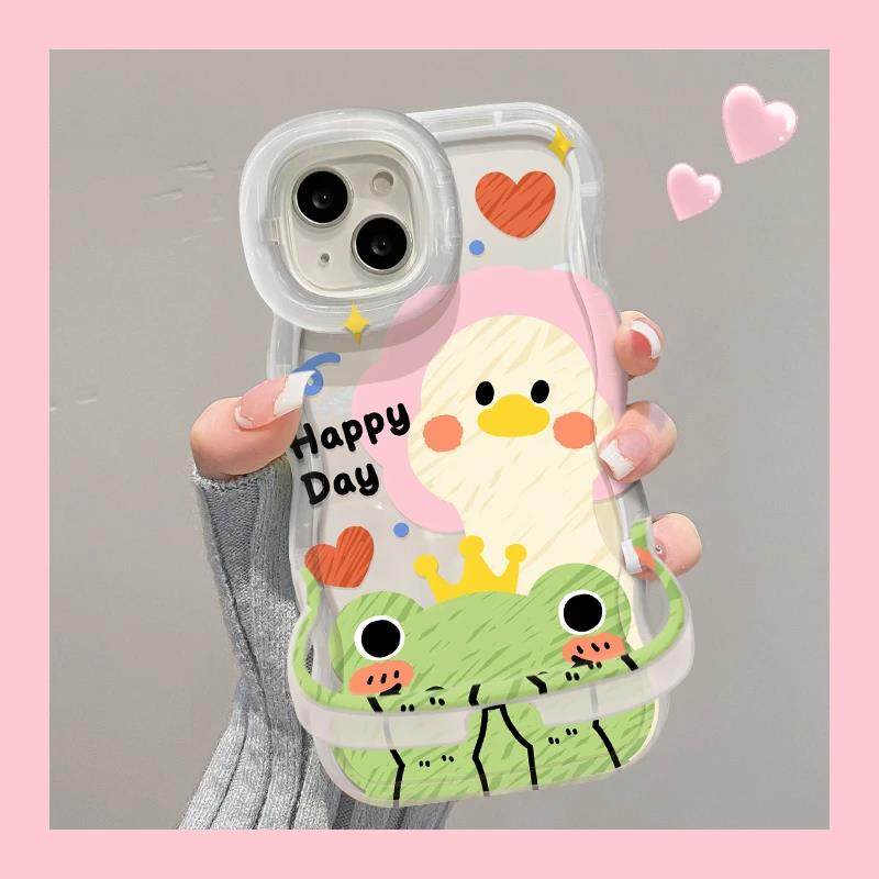 青蛙鸭子适用苹 果16PROMAX手机保护壳iphone15/14Pro新华为mate60pro荣耀300女Pura70双支架Reno13/S20小米1,3C数码配件,手机保护套/壳,淘宝优惠券,粉丝福利购,淘宝优惠卷