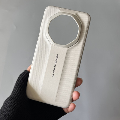 适用mate70RS非凡大师手机壳皓白色素皮纹新款mate80RS保时捷防摔超薄保护套mate70RS高级感男女款潮外壳