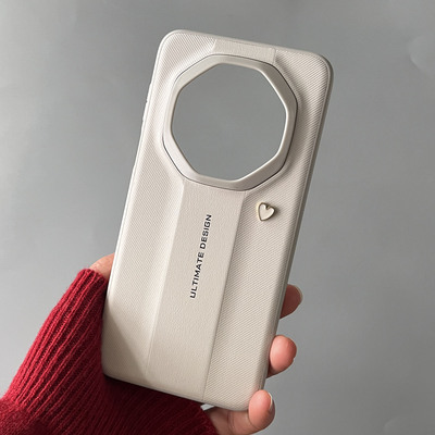 适用华为mate70rs手机壳新款立体爱心mate80rs非凡大师高端超薄保护套简约素皮纹mate70保时捷潮女款个性外壳