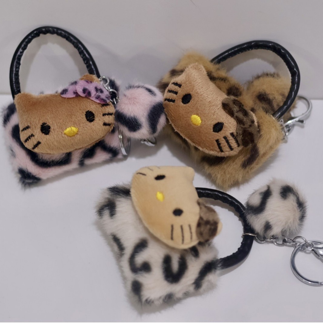 日系豹纹kt猫挂件可爱复古kitty